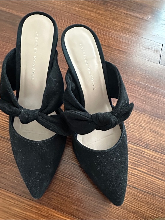 Loeffler Randall Shoes - Loeffler Randall Black Knot-Front Pointed Heels